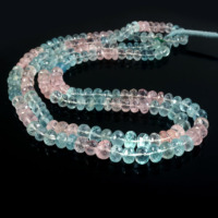 Perles facettées rondes en aquamarine naturelle, 7 mm à 9 mm, perles de pierre précieuse aquamarine bleue, brin de 18 pouces, pour la création de bijoux.