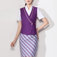Uniformes d'aviation personnalisés de haute qualité, ensemble veste et jupe pour hôtesse de l'air, polyester/coton, Unleash Industries