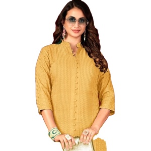 ชุดคุर्ติสำเร็จรูปพร้อมงานปักลักนาวีเต็มตัว ผ้าไหมเรยอนแท้ สำหรับขายส่ง - Product Image 5