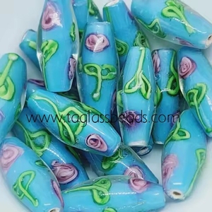 Perles de verre faites à la main 22x15mm feuille au chalumeau sur mesure bijoux en cristal tchèque emballage de boîte de revente - Product Image 6