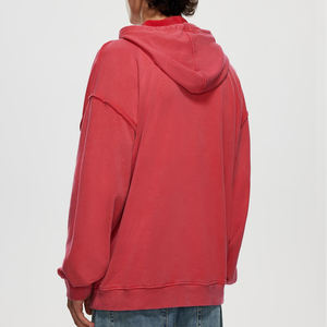 <b>Men</b> <b>Oversized</b> Vintage Acid Wash <b>Hoodie</b> With Embroidery Heavyweight Cotton <b>Fleece</b> <b>Men</b> Pullover Washed Hoodies - Product Image 2