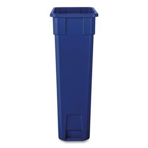 Boardwalk 23 Gallon Polypropylene Slim Blue Recycling Container <b>Large</b> Open Top <b>Kitchen</b> Trash Can for Public Use - Product Image 3