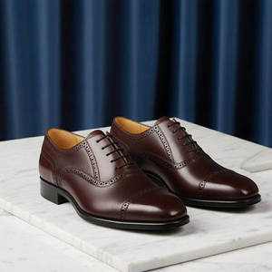 HAND MARICLES HM-5 Elegant Genuine Leather Thick Sole Non-Slip Fashion Luxury Brand <b>Black</b> Vintage Style Men's Business Casual - Product Image 3