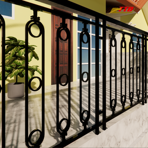 Rampe de balcon en fer forgé du fournisseur du Vietnam faite avec 100 pour cent d'ingrédients vietnamiens pour les espaces extérieurs - Product Image 2