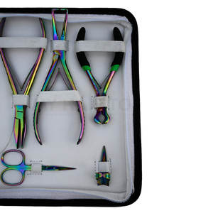 Kit de Herramientas para Instalación y Remoción de Extensiones de Cabello de Salón, Alicates con Recubrimiento de Titanio, Ganchos de Crochet, Tijeras, Juego Completo - Product Image 6