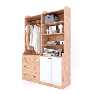 Moderno Armario Convertible de Madera de Caucho de 1.4m, Modelo TQA68034, Mueble de Dormitorio Plegable y Desmontable para el Hogar y Apartamentos - Product Image 3