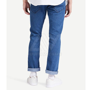 กางเกงยีนส์ผ้าฝ้ายของผู้ชายกางเกงลำลองทรงตรงสูงดีไซน์ล่าสุดออกแบบได้ตามต้องการน้ำหนักเบากลาง - Product Image 2