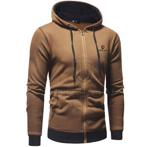 Sudaderas con capucha con cremallera informal para hombre de último diseño 100% algodón patrón sólido ropa de invierno al aire libre para adultos cuello con capucha - Product Image 2