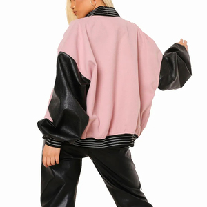 Chaqueta universitaria bomber lisa al por mayor para mujer, chaqueta Letterman Varsity para mujer, chaqueta Varsity Letterman de béisbol americana - Product Image 6