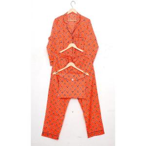 2024 nuevo diseñador étnico Casual ropa de mujer de alta calidad Pijama de algodón puro conjunto botón impreso ropa de dormir al por mayor - Product Image 3