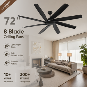 72 Inch Industrial <b>Ceiling</b> <b>Fan</b> with <b>Remote</b> <b>Control</b>, 8 Blade Modern <b>Ceiling</b> <b>Fan</b> for Garage Patio Living Room - Product Image 1