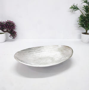 Frutero ovalado plateado de aluminio, cruda Frutero de diseño de superficie, frutero moderno de calidad Premium, frutero Vintage, pieza central - Product Image 5