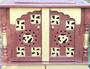 Decoración de madera para el hogar, Templo espiritual hindú Pooja, 2 cajones, altares religiosos Mandir hechos a mano, Diwali ecológico - Product Image 6