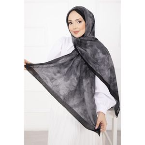 Black Batik Pattern Bamboo Scarf Series Hand Drawn Digital Printed Viscose Modal Jersey Lace Floral Solid Winter Suitable - Product Image 2