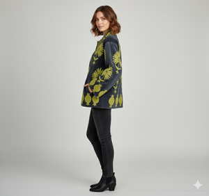 Veste en velours brodée à la main avec un motif floral, style décontracté, pour les occasions de fête ou un usage quotidien - Product Image 3