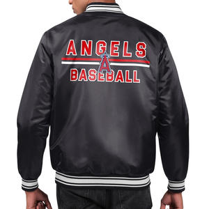 Chaqueta de béisbol Vintage para hombre de High Street, chaqueta personalizada de satén universitario Varsity con broche completo, logotipo de equipo bordado de seda con soporte - Product Image 2
