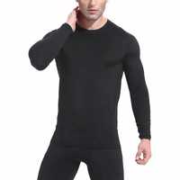 T-shirt à manches longues de compression pour homme, en spandex et polyester, séchage rapide, respirant, couche de base pour l'hiver