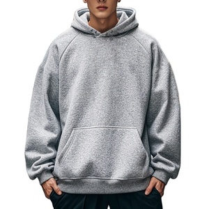 220 GSM alta calidad personalizado pulóver sudadera para hombres polar de gran tamaño con capucha bolsillo Color sólido ropa teñida High Street - Product Image 5