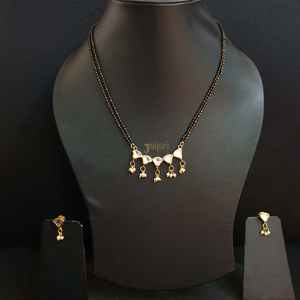 <b>Kundan</b>-Jadau Stone Mangalsutra Set with Elegant Earrings Fine <b>Jewelry</b> for Women - Product Image 3