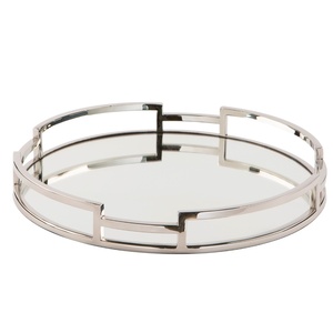 Bandeja de servicio de mármol y acero inoxidable con forma rectangular, con mango, para restaurante y mesa de boda, bandeja decorativa para desayuno - Product Image 6