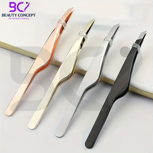 Stainless Steel Slanted Tip Eyebrow Tweezers Precision <b>Makeup</b> Grooming <b>Tool</b> Durable Brow Shaping Hair Removal - Product Image 5