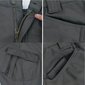 Heavyweight Formal <b>Vintage</b> Waterproof Men's Mid-Waist Zipper Fly Softshell Tactical <b>Cargo</b> <b>Pants</b> - Product Image 3