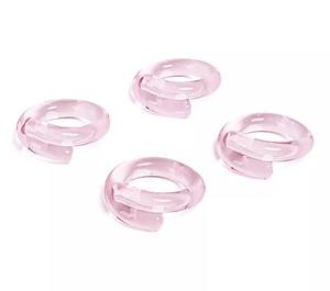 Anneaux de serviette en résine de haute qualité avec pierres naturelles intégrées et offrant une ambiance luxueuse et terreuse pour les occasions spéciales - Product Image 3