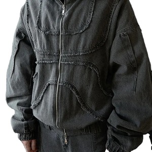 Sweat à capuche cagoule personnalisé de haute qualité, sweat à capuche lavé aux épaules tombantes, streetwear thermique uni pour hommes - Product Image 3