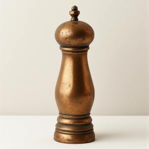 Moulin à poivre et shaker en laiton élégant avec finition plaquée argent brillant Artisan Fabriqué offrant un accent décoratif pour les repas - Product Image 2