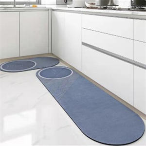 Ensemble de tapis de cuisine de Noël personnalisés de luxe, surface en polyester doux, dos antidérapant en caoutchouc, résistant à l'eau, absorbant, mousse amortissante - Product Image 6