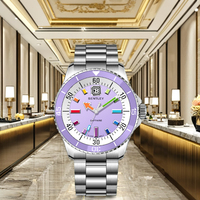 Reloj AURORA Minimalista de Acero Inoxidable para el Cuidado de la Salud, Movimiento de Cuarzo Delgado, Esfera de Cristal de Zafiro, Pantalla con Agujas, 10 ATM