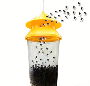 Trampa para Moscas de Plástico, Botella Colgante con Líquido Atrapa Moscas, Recipiente Reutilizable para Control de Plagas de Insectos, para Uso en Exteriores y Granjas - Product Image 1