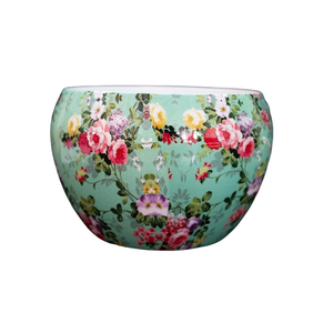 Collection de décorations pour le jardin Meena en métal antique fait à la main-Pots de fleurs et jardinières uniques en acier inoxydable Décoration de table - Product Image 1