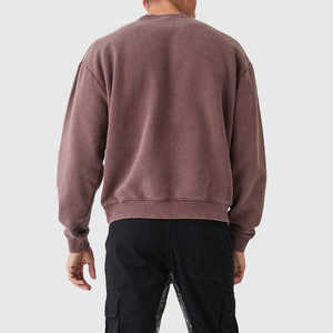 High Quality 100% Cotton High Street Style Men Acid Wash Sweatshirts Custom High Quality Cotton Heavy Duty Acid Wash Sweatshirt - Product Image 2