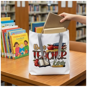 Bolsa de tela con diseño de mejor profesor, reutilizable, para compras, regalo divertido para el aula, uso diario, 27x37cm - Product Image 3