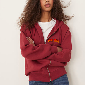 Sweats à capuche pour femmes de haute qualité surdimensionnés Full Zip 3D broderie avant confortable Anti-rides Streetwear sweat - Product Image 1