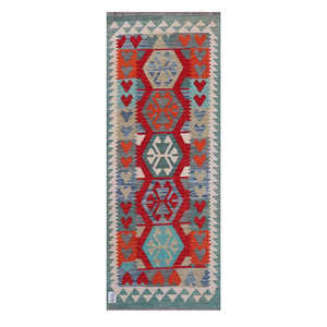 Alfombra Kilim de Maimana, Afganistán, 188 x 72 cm, Alfombras y Juegos de Alfombras - Product Image 1