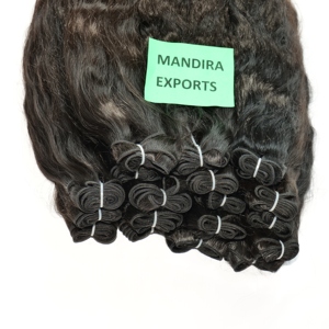 Extensiones de cabello humano virgen de templo indio suave Natural 100% Paquetes de tejido de estilo ondulado negro sin procesar - Product Image 3