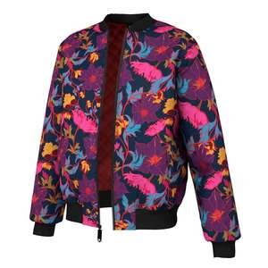 Blousons d'hiver coupe-vent pour hommes, style bomber, fermeture éclair intégrale, décontractés, en satin, col montant, poches avant, style urbain, vente en gros - Product Image 3