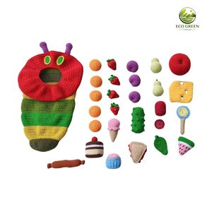 Juguete de Ganchillo Hecho a Mano para Bebés, con Accesorios de Comida, Muñeco de Peluche Suave de Algodón, Amigurumi, Tamaño Personalizado para 13-24 Meses - Product Image 1