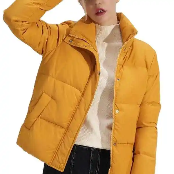 Chaquetas sólidas para mujer, abrigos cortos de burbujas, abrigos acolchados para mujer, abrigos gruesos cálidos personalizados de retazos, chaquetas acolchadas de bombardero de invierno