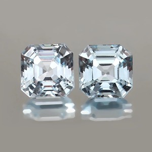 Par de Piedras Preciosas de Aguamarina Natural con Corte Asscher Facetado, Piedras Sueltas para Joyería, Origen NG - Product Image 1