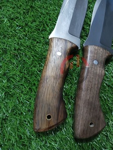 Couteau de chasse à lame fixe de qualité industrielle avec logo personnalisé, en acier Damas fait main, forgé à la main, à manche intégral, avec garantie d'un an - Product Image 4