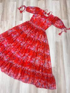 Hermoso vestido de diseñador para mujer, colección de ropa, tela de seda Georgette de imitación con diseño de impresión Digital, ropa de fiesta - Product Image 6