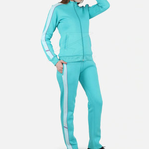 Chándales de secado rápido para mujer de algodón 100% al por mayor, conjuntos sólidos transpirables de manga larga para invierno - Product Image 2