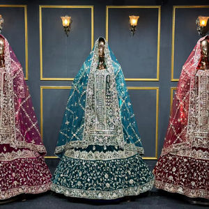 Lehenga Choli Certificado con Bordado Completo, Estilo Nupcial, Nuevo Diseño y Amplio Vuelo para Eventos - Product Image 1