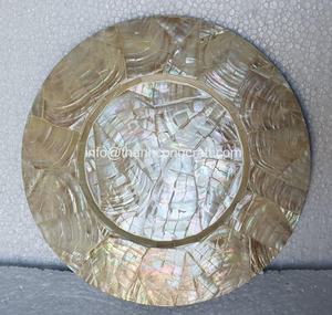 Placas de cargador de madera de nácar con incrustaciones de nácar para vajilla, decoración de mesa de cocina BOHO, mantel individual al por mayor - Product Image 3