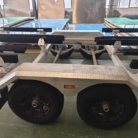 Remorque bateau tout usage en aluminium robuste Allhouse, à double essieu, avec cadre marin galvanisé à chaud et support à rouleaux réglable pour bateaux de pêche et yachts