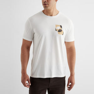 Camiseta de algodón estampada de manga corta con cuello redondo de verano/camisetas en blanco con cuello redondo de alta calidad al por mayor - Product Image 1