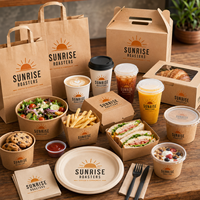 Ensemble d'emballages personnalisés pour café AT PACK : gobelets en papier, sacs, boîtes alimentaires, bols, fournitures à emporter, solution tout-en-un